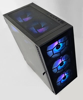 GAMING PC i7 CPU 32GB DDR4 512GB SSD 1TB HDD RTX 4060Ti Win 10 Wifi Bluetooth - Image 1 of 4