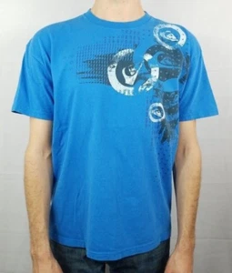 Quiksilver Mens T-Shirt Logo X Pattern Graphic Blue Size Large - Picture 1 of 9