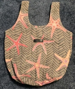 Manuel Canovas Tote Purse Beach Bag Starfish Pink Brown 12"x13" - Picture 1 of 10