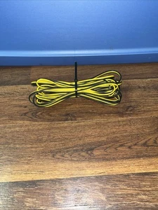 Cable de altavoz forrado negro y amarillo de cobre vintage de 17 pies - Imagen 1 de 2