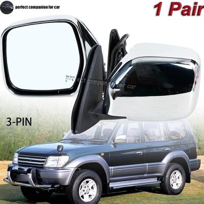 1 Pair 3Pin Side Wing Door Mirror For Toyota Land Cruiser 90 LC90 1996-2002 - Imagem 1 de 4
