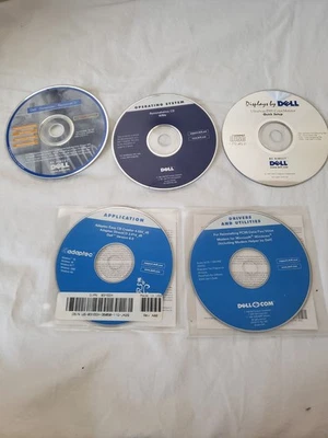 5 Vintage Dell Software- Op Sys, Drivers & Utils, Apps, Displays, Dimen Resource - Image 1 of 4