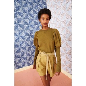 Pullover ULLA JOHNSON Philo Fatiga Verde Mangas Abullonadas Pullover Talla P X-Pequeño - Imagen 1 de 14