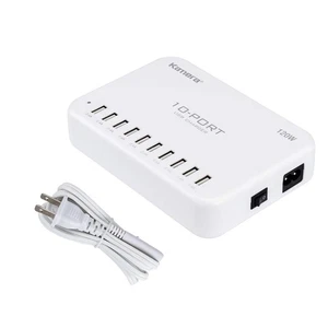 USB Charging Station 120W 24A 10-Port International Charger Hub for Multiple ... - Picture 1 of 7