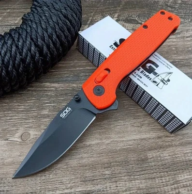 Cuchillo de Bolsillo SOG Terminus XR 3” CRYO D2 NARANJA Mango Hoja NEGRA REGALO GRATUITO Foto 1 de 4