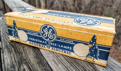 Bombillas de árbol de Navidad General Electric vintage G-14 azul y rojo probadas Foto 1 de 4