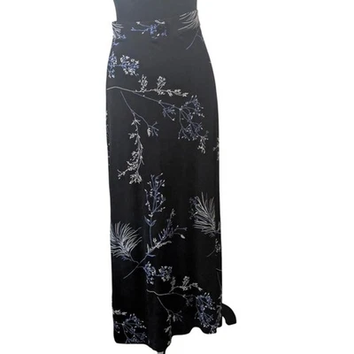 ВИНТАЖНЫЙ платье сарая макси юбка S черный цветочный Y2K минималистский Cottagecore готики  - Изображение 1 из 4
