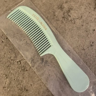 Vintage Estee Lauder Blue Green Hair Comb 6.5” Travel Curved Retro - Image 1 of 4