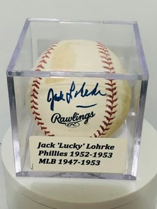 **JACK 'LUCKY' LOHRKE PHILADELPHIA PHILLIES 1952- 53 MLB 1947-1953 SIGNED BALL** - Picture 1 of 7