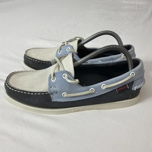 SEBAGO DOCKSSIDES tg. Scarpe da barca 8 M mocassino pelle nabuk toni grigi sneakers - Foto 1 di 24