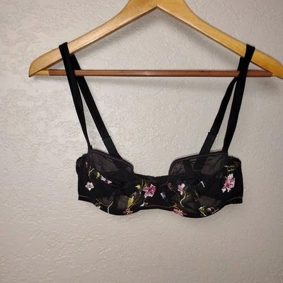 Sujetador Aubade Balconette Transparente Con Bordado Floral Y2K Y Lazos En Copas 32B Foto 1 de 4