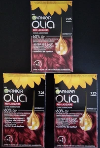 3x Garnier Olia Dauerhafte Haarfarbe Coloration 7.25 Rubinrot NEU OVP - Bild 1 von 4