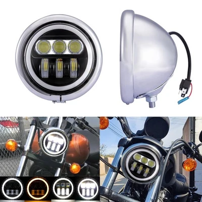 5.75" LED Headlight For Honda Shadow ACE Sabre Spirit VLX 600 750 1100 GL 1800 Foto 1 de 4