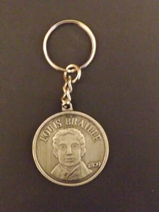 Portachiavi in metallo con Louis Braille - Foto 1 di 4