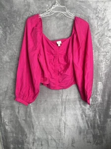 🆕 A New Day Mujer’s Acanalado Manga Larga Globo Recortado Rosa Talla XXL - Imagen 1 de 5