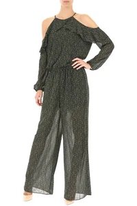 MICHAEL KORS Green Ruffle Jumpsuit XS RRP £215 - Picture 1 of 8