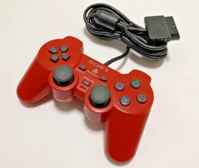 PS2 CINNABAR RED DUAL SHOCK 2 Controller SCPH-10010 Playstation China 2108 - Image 1 of 4