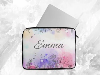 Personalised Any Name Purple Haze Laptop Case Sleeve Tablet Bag Chromebook Gift - Image 1 of 4