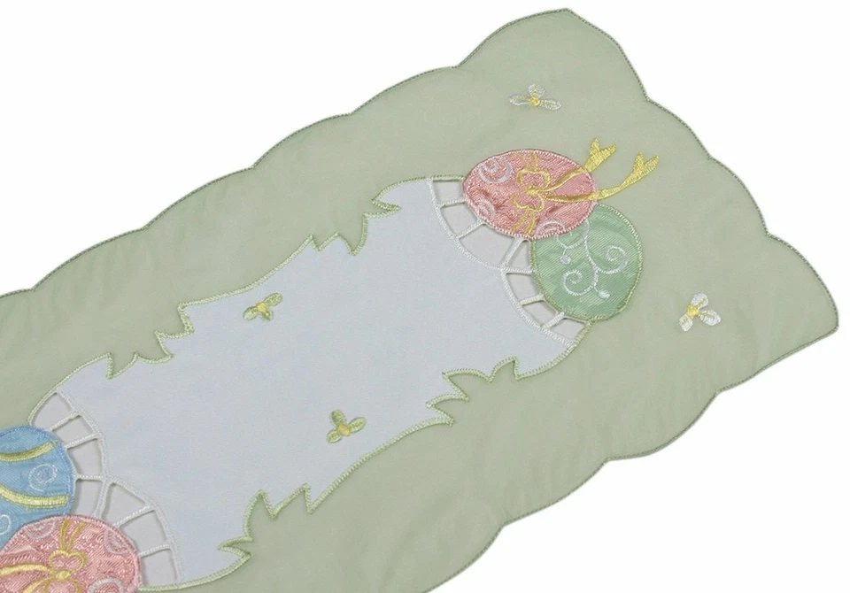 Easter Egg Embroidered Cutwork 11-Inch By 28-Inch Mini Easter Table Runner - Image 1 of 1