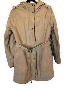Pendleton Regenmantel Jacke mit Kapuze Damen hellbraun mit Gürtel Größe Small beige - Bild 1 von 12