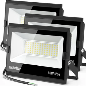 3 Pack 80W LED Flood Lights Outdoor Bright 800W Equiv. 24000LM Security Light ou - Picture 1 of 7