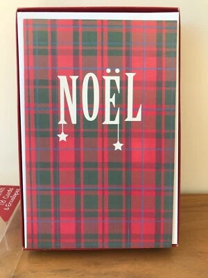 American Greetings Boxed Set of 18 Cards Noel Tartan Christmas Plaid Red Green - Image 1 of 4