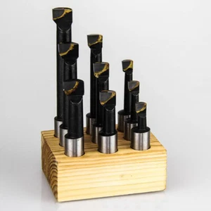 1/2" BORING BAR SET PRO QUALITY 9 PCS CARBIDE TIPPED BARS 1/2" SHANK LATHE TOOL - Picture 1 of 1