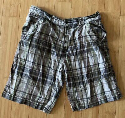Pantalones Cortos Unionbay Para Hombre 32 Marrón Verde Algodón Bolsillos Cuadros De Colección Y2k Bermudas Años 90 Foto 1 de 4
