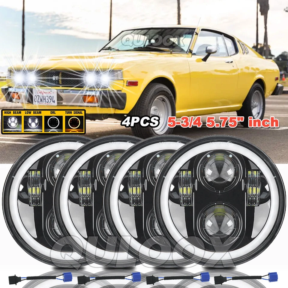 4X 5.75"inch 5 3/4 Round LED Headlights Upgrade Fit Toyota Celica 1972-1979 US Foto 1 de 4