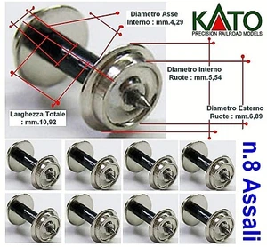 KATO 11-605 N.8 Isolated Axles Width 10.92 Mm Color Metal Scale-N - Picture 1 of 2