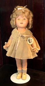 Muñeca Shirley Temple Ideal 1930 Composición 15" Conjunto Original con Soporte - Imagen 1 de 12