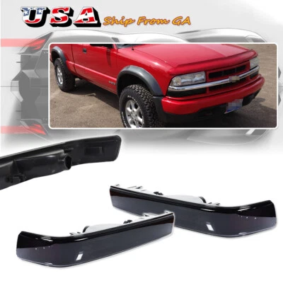 Fit 98-04 Chevy S10 Blazer GMC Sonoma Black Bumper Lights Signal Parking Lamps - Image 1 of 4