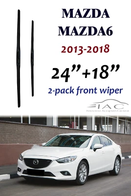 For Mazda Mazda6 13-18 24"+18" Front Windshield Three-Section Wiper Blade 2 Pack Foto 1 de 2