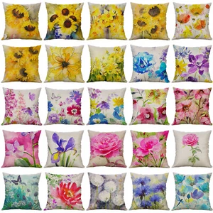 Fundas de almohada con patrón floral de color agua flores girasol fundas de almohada - Imagen 1 de 33