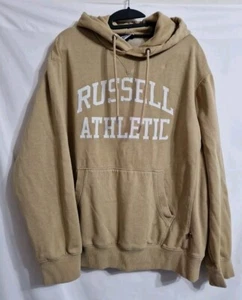 Felpa media con cappuccio Russell Athletic beige con tasca frontale - Foto 1 di 14