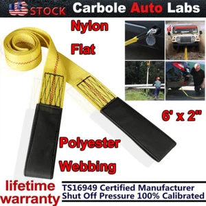 Heavy Duty 6'X 2" Tow Strap Rope Holds 9000lb Towing Recovery Car Cable Towing - Picture 1 of 12