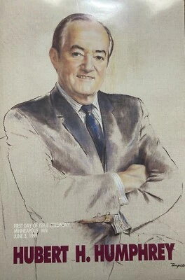 1991 Hubert H. Humphrey Stamp First Day Ceremony Program Sc# 2189 (9 AUTOGRAPHS) - Image 1 of 4