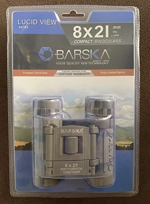 BARSKA AB10117 8X 21mm Lucid View Binoculars, Camo Frame, Blue Lens, Left/Right - Image 1 of 4