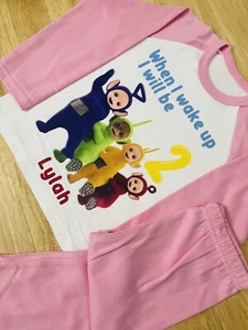 Personalised Teletubie When I Wake Up Pyjamas Birthday Children's Birthday Gift - Picture 1 of 1