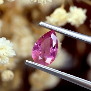 Amazing Certified 1.05ct Natural Unheated Pink Sapphire Madagascar Pear 7x4.6mm  - Picture 1 of 5