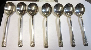 7 International Silverplate MOUNTAIN ROSE GUMBO SPOONS 7 1/8" - Picture 1 of 1