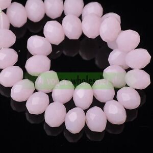 Lots Wholesale Rondelle Faceted Crystal Glass Loose Spacer Beads 3/4/6/8/10mm
