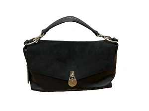 NEW Ted Baker London Black Leather Suede Padlock Charm Bag WXB-MARIEAA Ret $325 - Picture 1 of 8