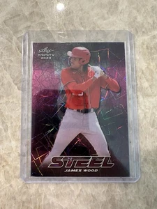 2023 Leaf Trinity Mega Box - Steel James Wood #S-38 Pink /25 (RC) Nationals Card - Picture 1 of 5