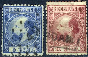 Niederlande 1867 König Wilhelm gebraucht (SC# 7-8) - Bild 1 von 1