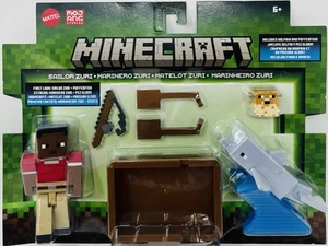 2024 Minecraft Figure 2-Pack: SAILOR ZURI and DOLPHIN (w: Boat, Rod, Pufferfish) - Picture 1 of 2