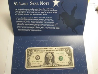 Series 2001 US $1 FRN, STAR Note, Dallas, "Lone Star Note" - Image 1 of 4