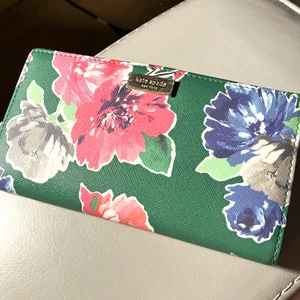 Kate Spade authentische Grant Street Stacy Frühlingsblüte körnige aufklappbare Geldbörse - Bild 1 von 7