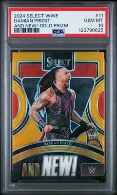 Damian Priest 2024 Panini Select WWE And New! Gold Prizm 8/10 PSA 10 - Image 1 of 2