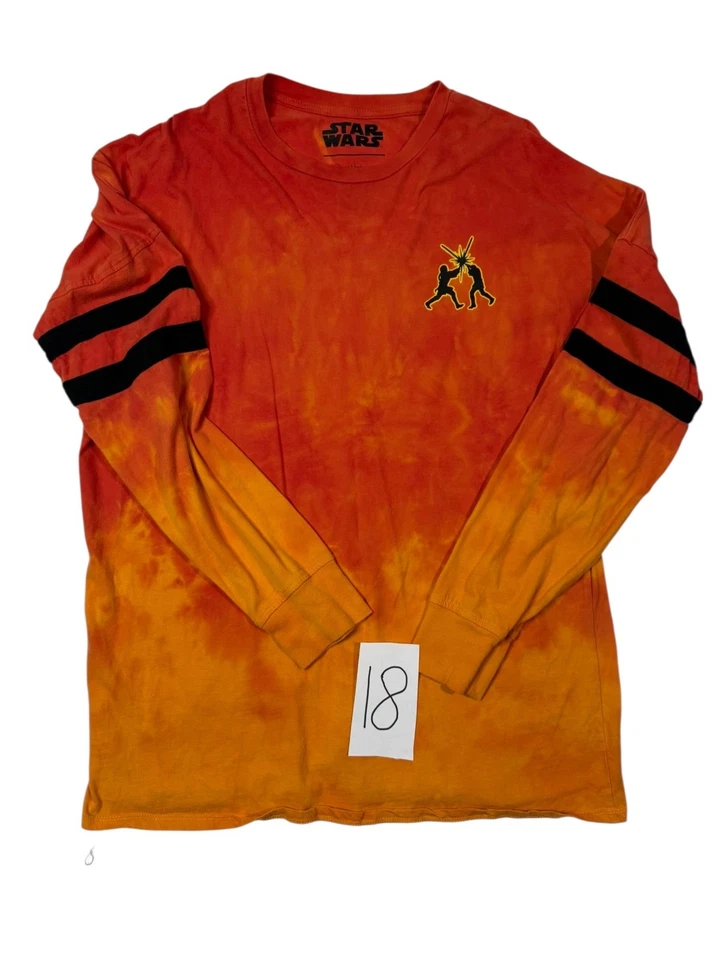 Camisa Star Wars By Our Universe Hombre S Naranja Tie-Dye Logo Gráfico Estampado Mustafar Foto 1 de 4
